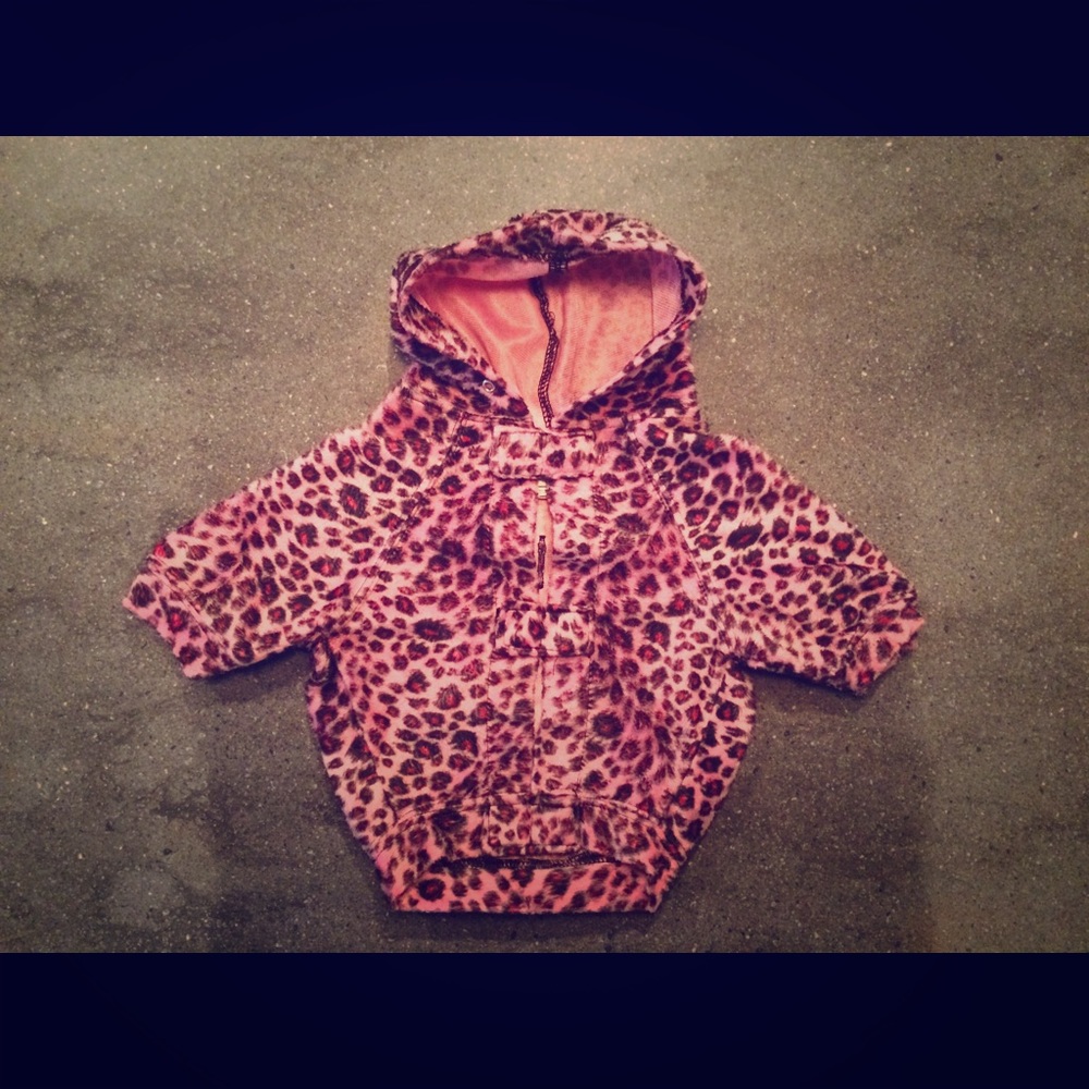 Pink Cheetah Print Dog Coat - S / M